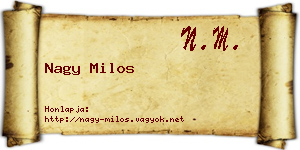 Nagy Milos névjegykártya