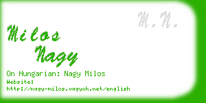 milos nagy business card